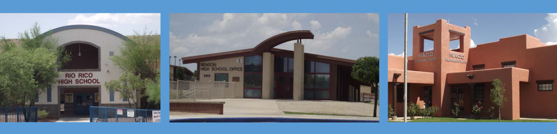 front view of three different schools