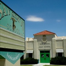 front view of san simon high school